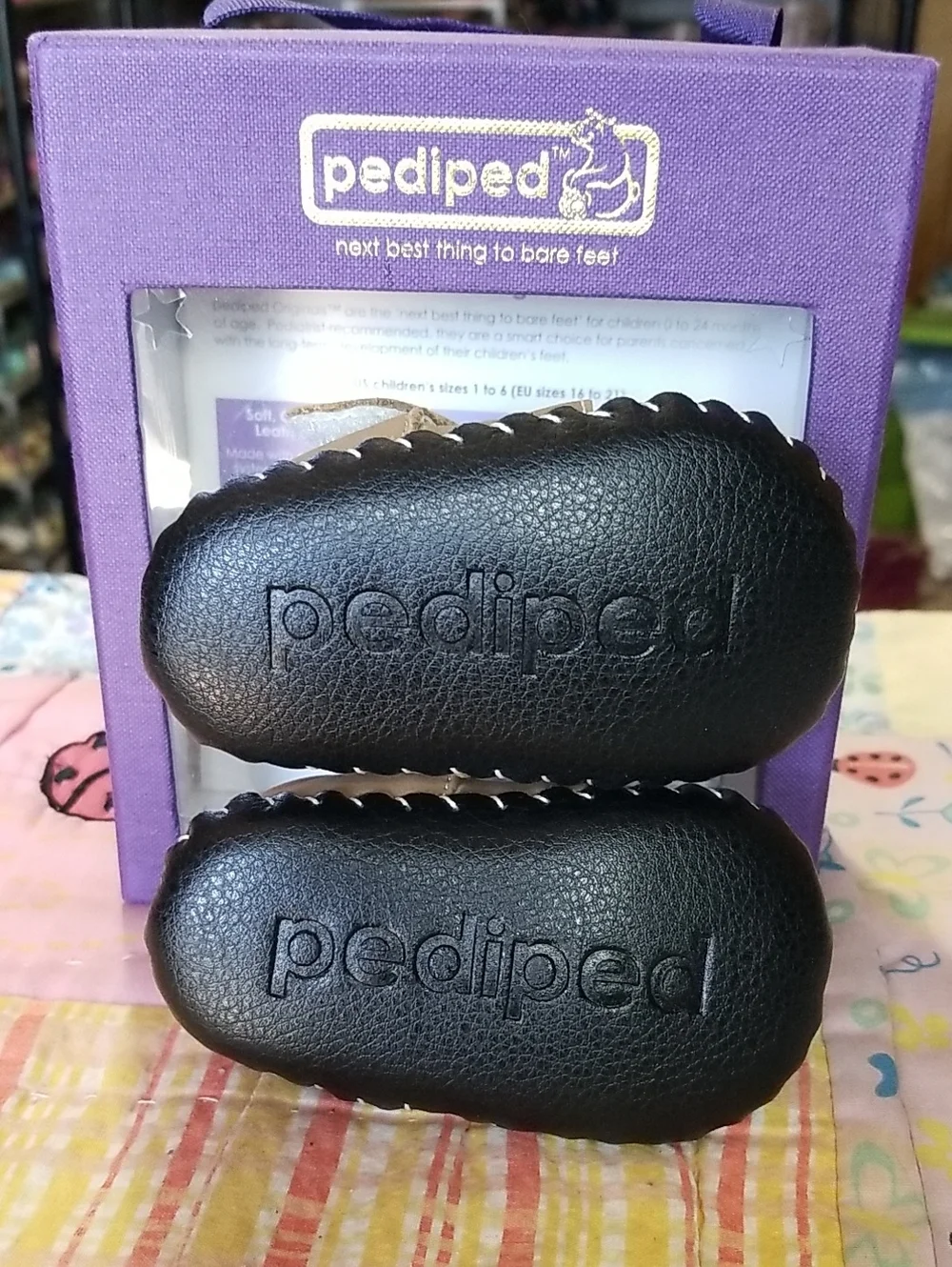 pediped Tan Baby/Toddler Sandals with Hook-and-Loop Straps 0-6 Month Harvey NIB